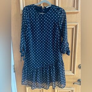 Navy Polka Dot Dropwaist Dress size S